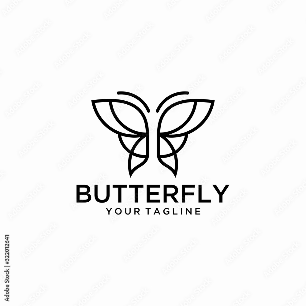 butterfly logo vector line icon illustration. Butterfly line drawing. vector of butterfly shape lines download