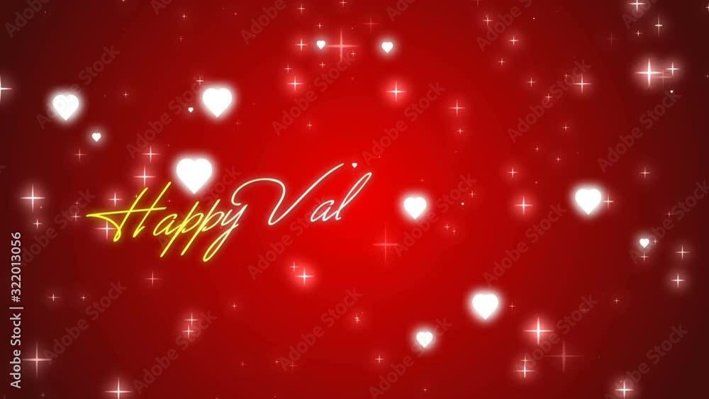 4K Valentines day background. shiny heart and sparkle glitter moving on red background with golden text Happy Valentine's Day 4K Valentines day background. shiny heart and sparkle glitter moving on red background with golden text Happy Valentine's Day