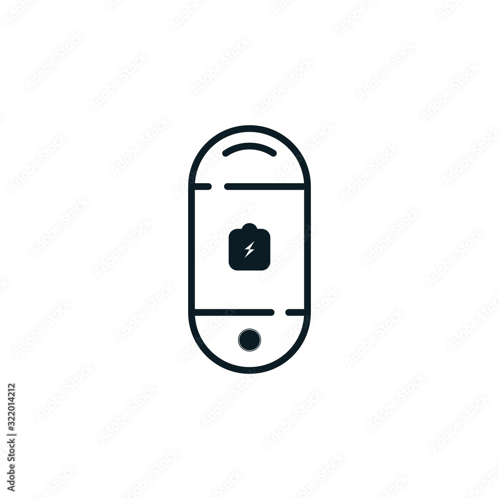 battery charging window on the phone screen. vector symbol battery charging window on the phone screen. vector symbol