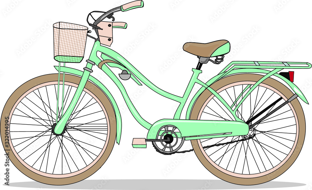 Vector illustration of an old bicycle, on a white ground