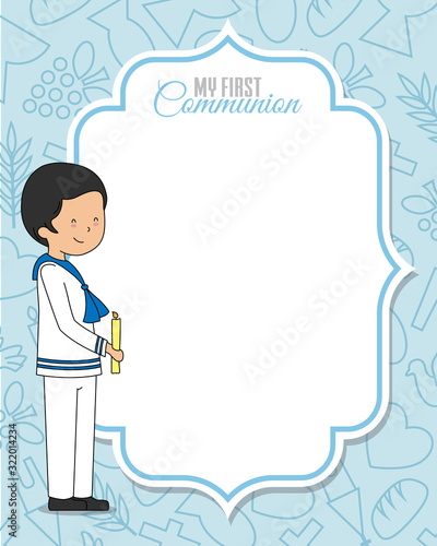 My first communion boy. Space for text