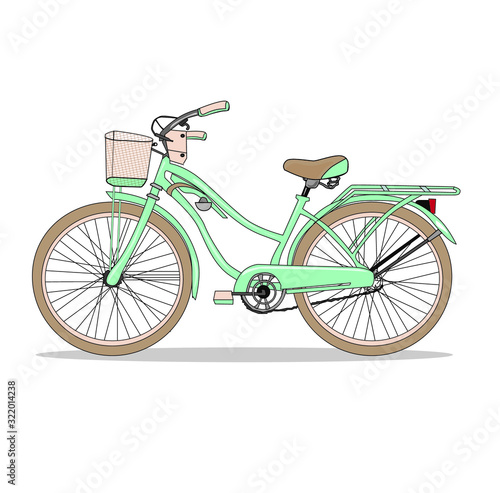 Vector illustration of an old bicycle  on a white ground