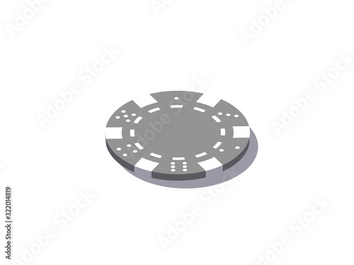 isometric illustration bet chips in Online casino mobile app. Banner with logo bet chips Online Casino isometric mobile app icon isolated on white background. Jackpot on the table icon isometry poster