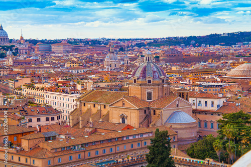 cityscape of Rome city, Italy. aerial view