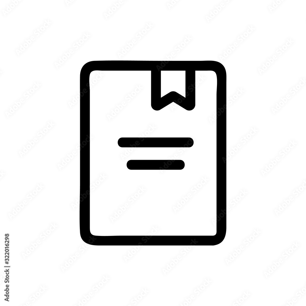 booklet flyer icon vector. Thin line sign. Isolated contour symbol illustration booklet flyer icon vector. Thin line sign. Isolated contour symbol illustration