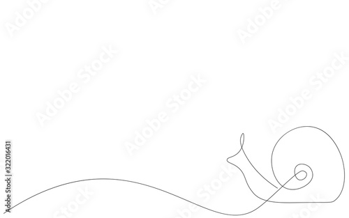 Snail animal silhouette line drawing vector illustration