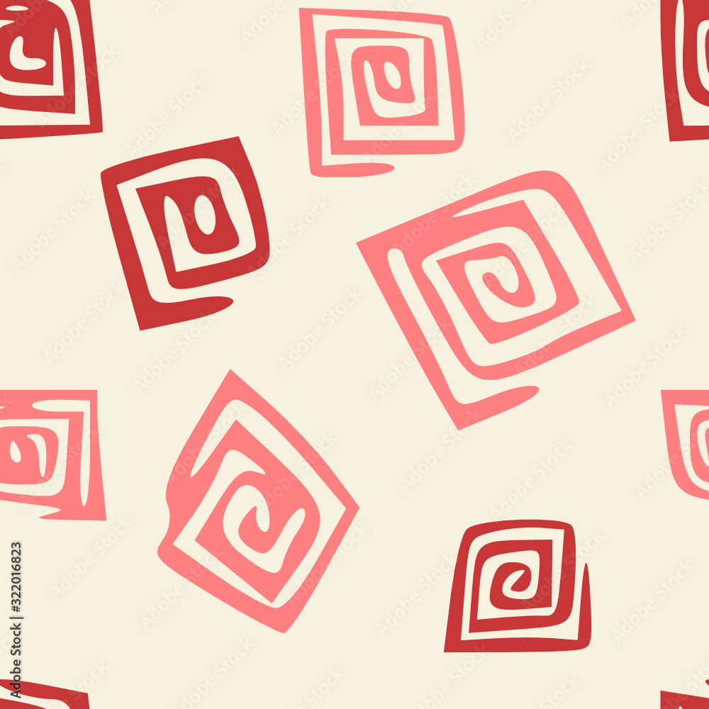 Tileable candy pattern - hand drawn spiral shape - pink color Tileable candy pattern - hand drawn spiral shape - pink color