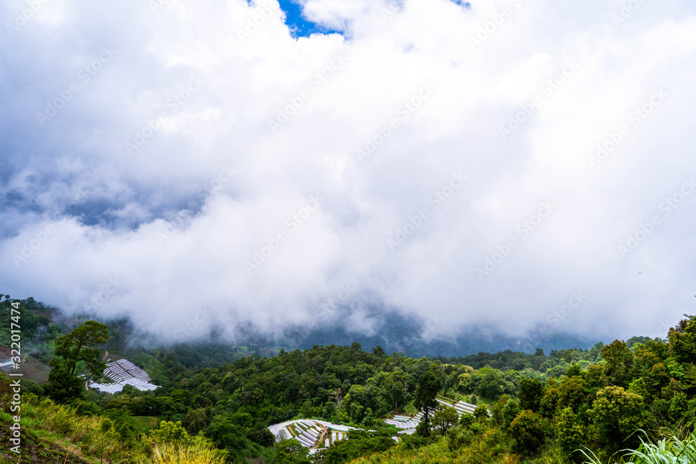 Cloudy sky against mountain scape in Thailand. Cloudy sky against mountain scape in Thailand.
