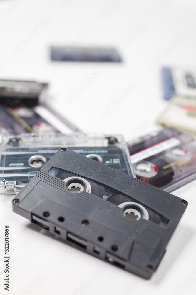 Obraz premium Pile of Compact Cassette Tapes