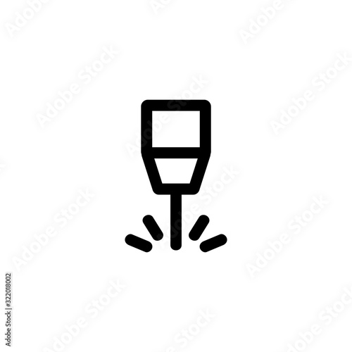 Laser welding cutting icon vector. Thin line sign. Isolated contour symbol illustration