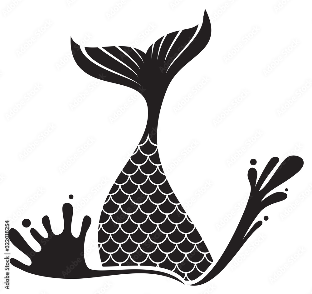 Mermaid tail design (vector illustration) - obrazy, fototapety, plakaty 