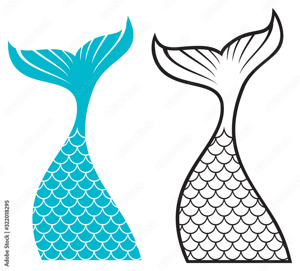 Mermaid tail design (vector illustration) Stock Vector