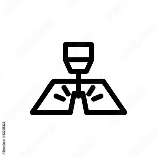 Laser welding cutting icon vector. Thin line sign. Isolated contour symbol illustration