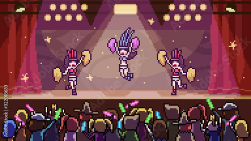 vector pixel art dance concert