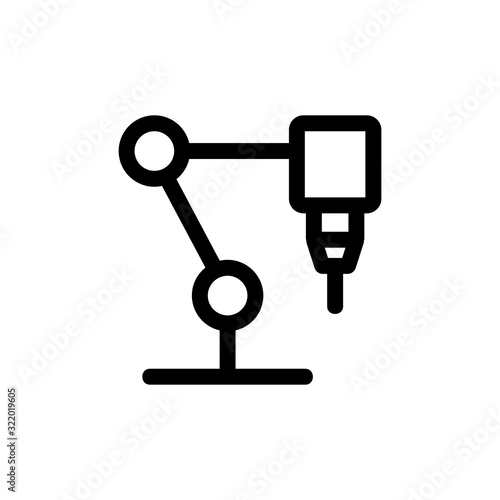 Laser welding cutting icon vector. Thin line sign. Isolated contour symbol illustration