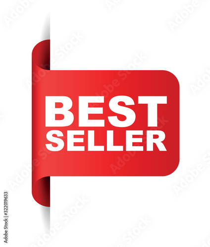 red vector banner best seller