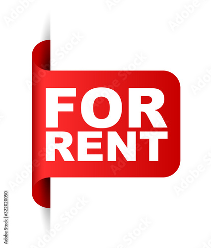 red vector banner for rent