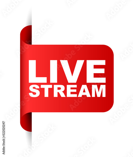 red vector banner live stream