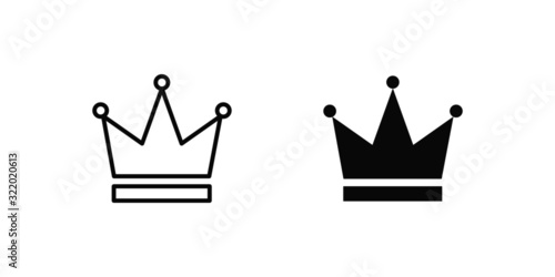 set of crown isolated icon