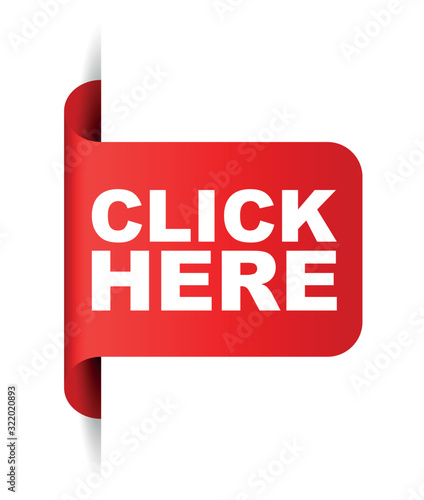 red vector banner click here