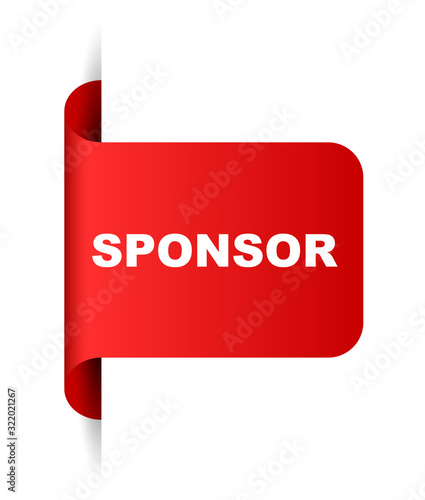 red vector banner sponsor