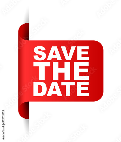 red vector banner save the date