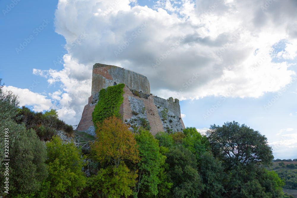 Grosseto, Tuscany, Italy: the ruins of the ancient fortress Rocca Aldobrandesca, medieval castle of the town
