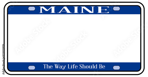 Blank Maine State License Plate