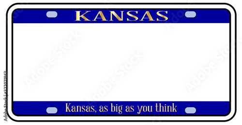 Blank Kansas State License Plate