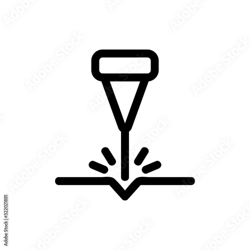 Laser welding cutting icon vector. Thin line sign. Isolated contour symbol illustration