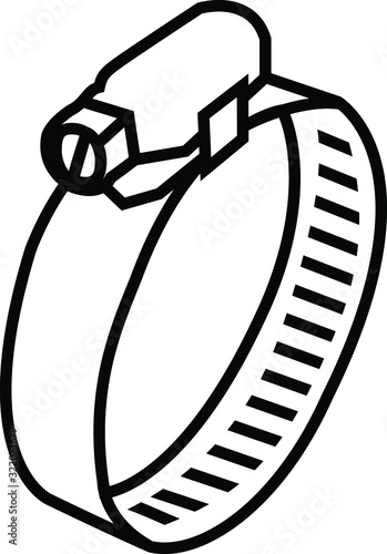 hose clamp icon, vector illustration