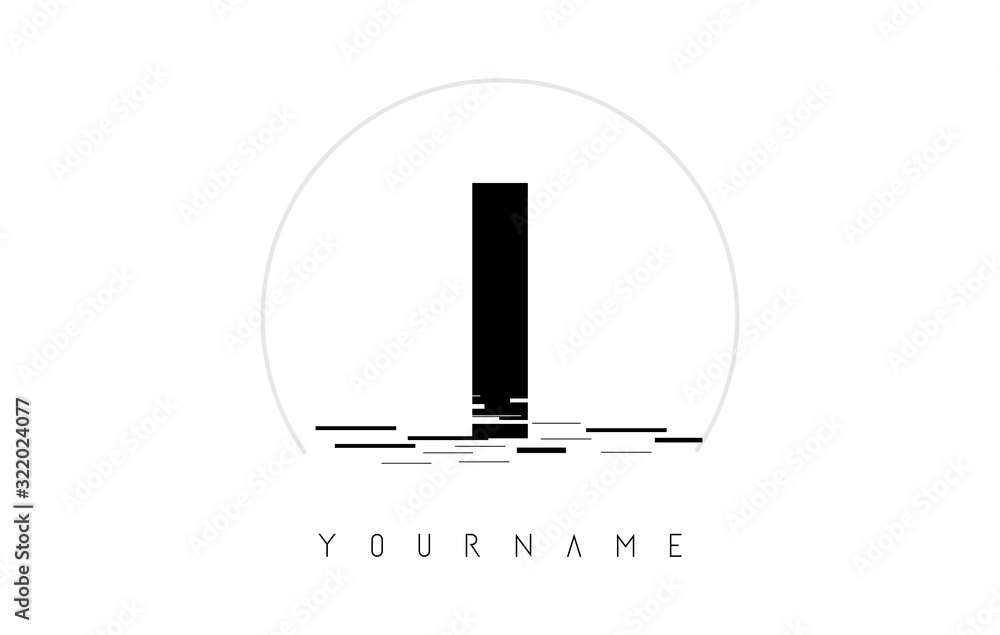 I Black Letter Logo Design with Circular Shape and Water Effect I Black Letter Logo Design with Circular Shape and Water Effect