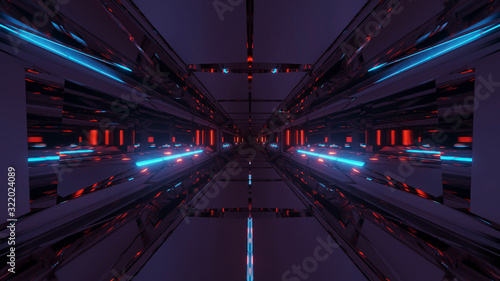 3d illustration background wallpaper with futuristic scifi tunnel hangar corridor graphic artwork