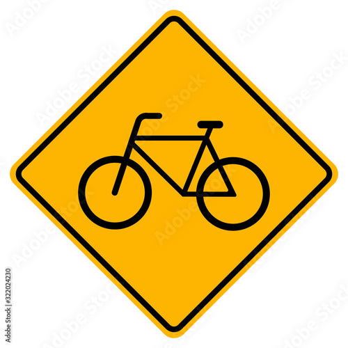 Warning Bicycles Only traffic Road Symbol Sign Isolate on White Background,Vector Illustration EPS.10
