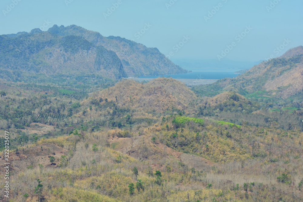 mountain and lake in outside