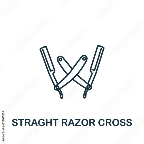 Straight Razors Cross icon from barber shop collection. Simple line element Straight Razors Cross symbol for templates, web design and infographics