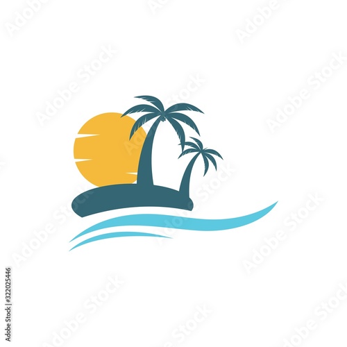 Palm tree summer logo