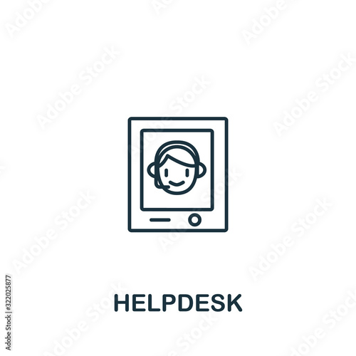 Helpdesk icon from customer service collection. Simple line element Helpdesk symbol for templates, web design and infographics