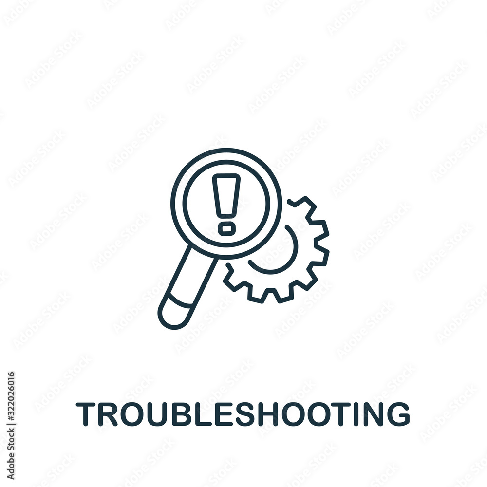 Troubleshooting icon from customer service collection. Simple line element  Troubleshooting symbol for templates, web design and infographics vector de  Stock | Adobe Stock