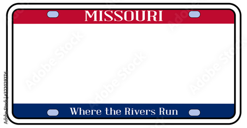 Blank Missouri License Plate