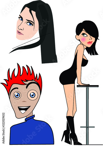 Vector image of people. Portraits and figures of people. Suitable for logo or stickers, the image of your brand