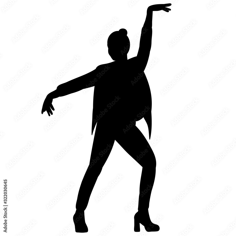 silhouette of dancing girls white background vector