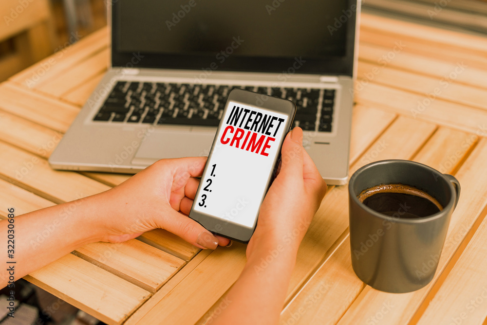 Fotografie Word writing text Internet Crime