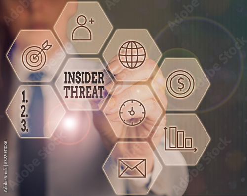 Obraz na plátně Writing note showing Insider Threat