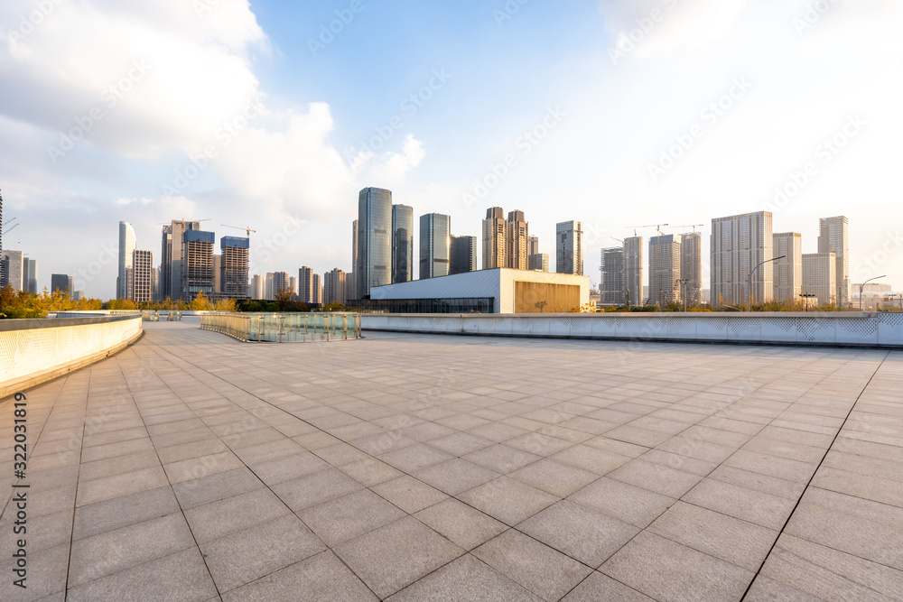 city skyline in hangzhou china