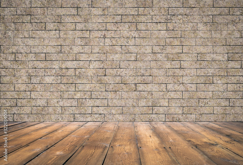 room with brick wall