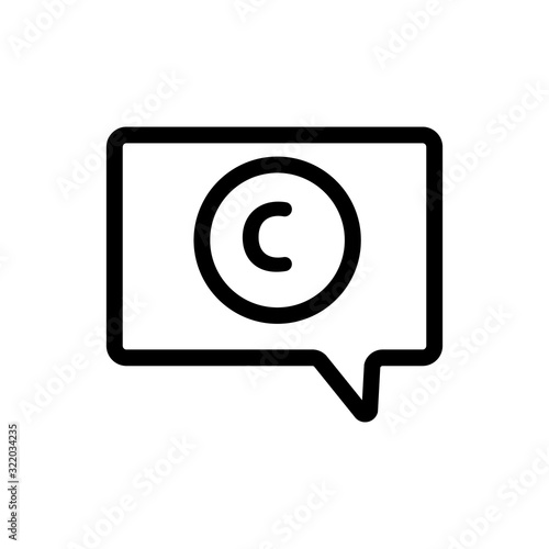 intellectual property icon vector. Thin line sign. Isolated contour symbol illustration