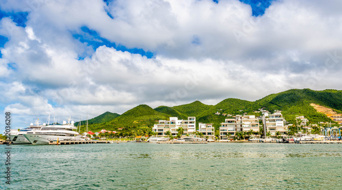 Marina at Sint Maarten in the Caribbean Sea