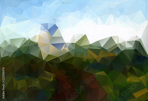 Abstract polygonal background in multicolored shades. There is a variant in the vector.