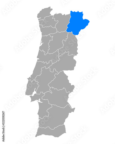 Karte von Braganca in Portugal